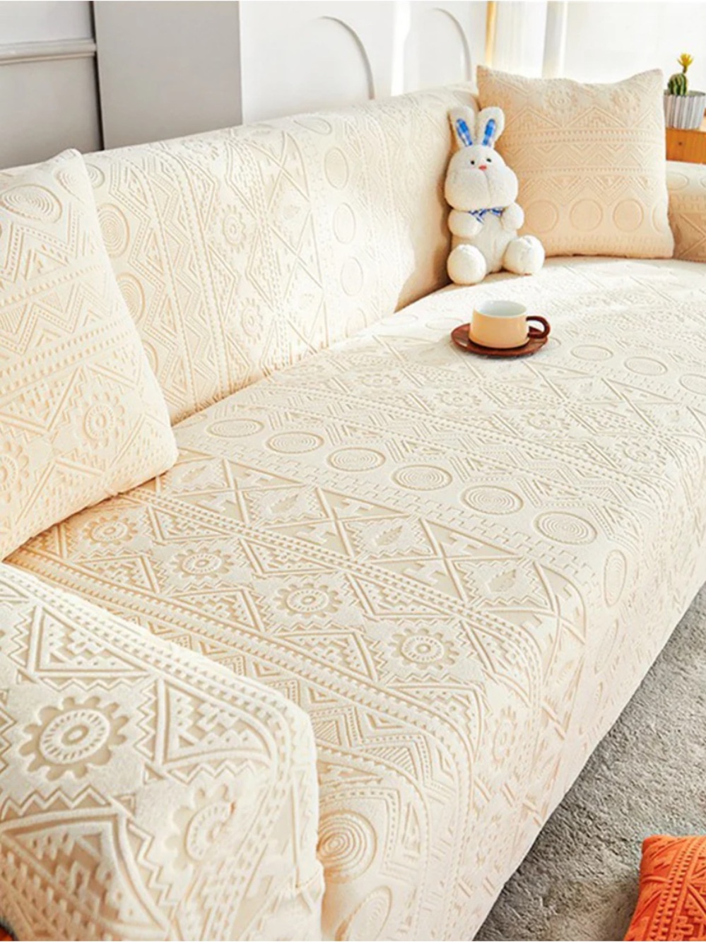 Slashop BohoPattern Stretch Full-Encasing Sofa Slipcover Two Seater